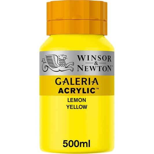 Winsor & Newton Galeria Acrylic 500ml Lemon Yellow - Winsor & Newton at DRK Crafts