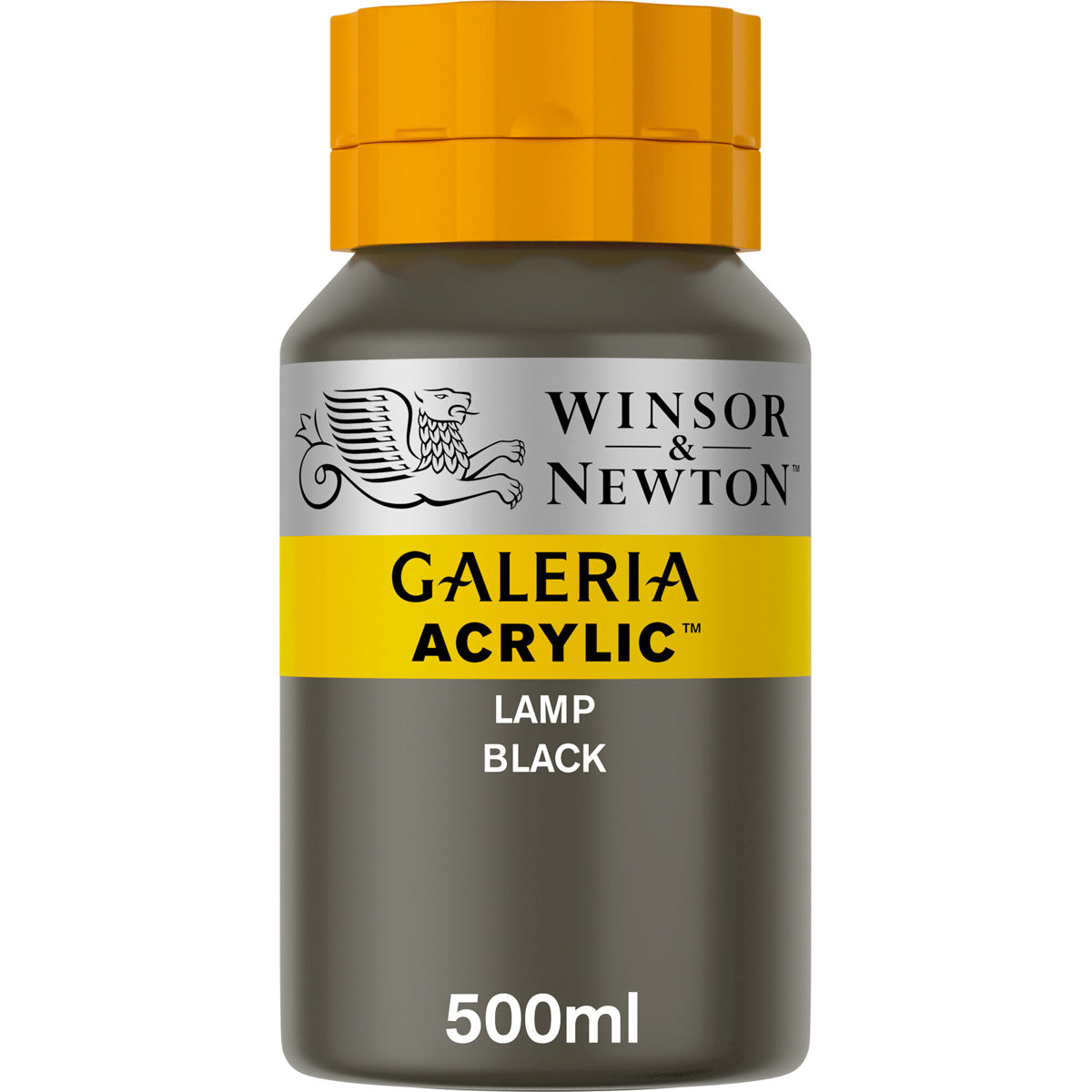 Winsor & Newton Galeria Acrylic 500ml Lamp Black - Winsor & Newton at DRK Crafts
