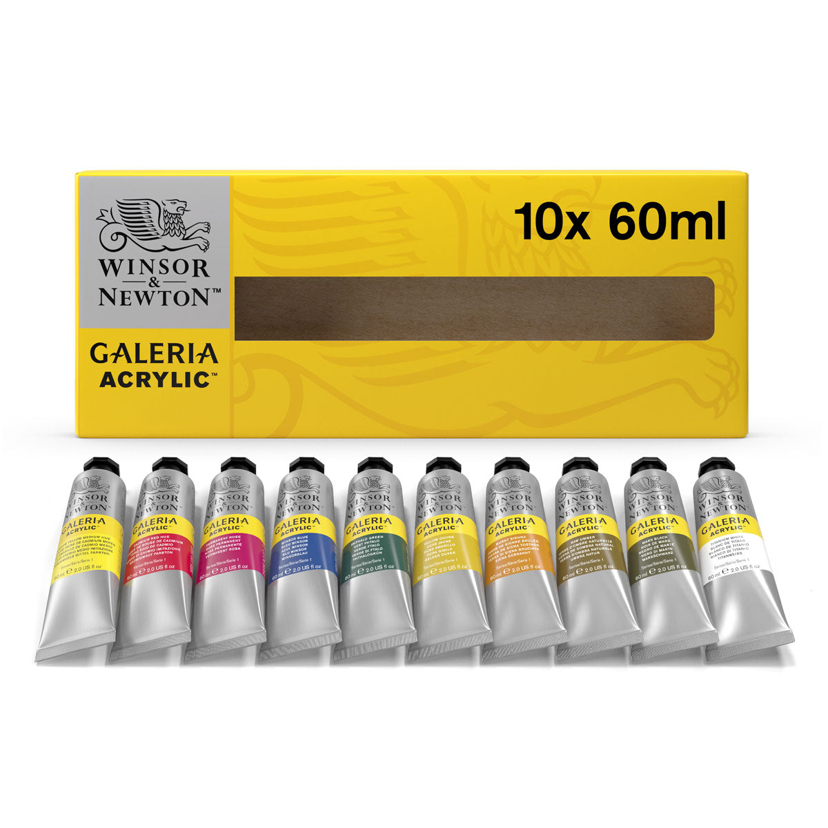 Winsor & Newton Galeria Acrylic Paint 60ml tube set - 10PK - Winsor & Newton at DRK Crafts