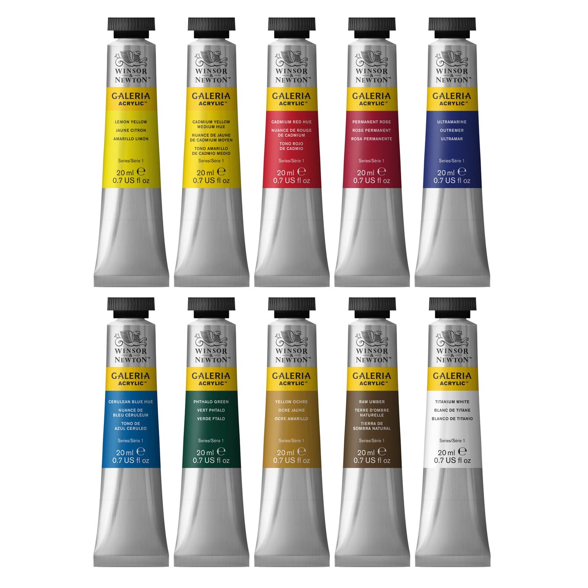 Winsor & Newton Galeria Acrylic Paint 20ml tube set - 10PK - Winsor & Newton at DRK Crafts