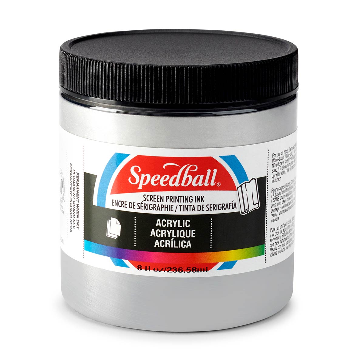 Speedball Acrylic Screen Printing Ink – Silver – 236ml (8oz) by Speedball