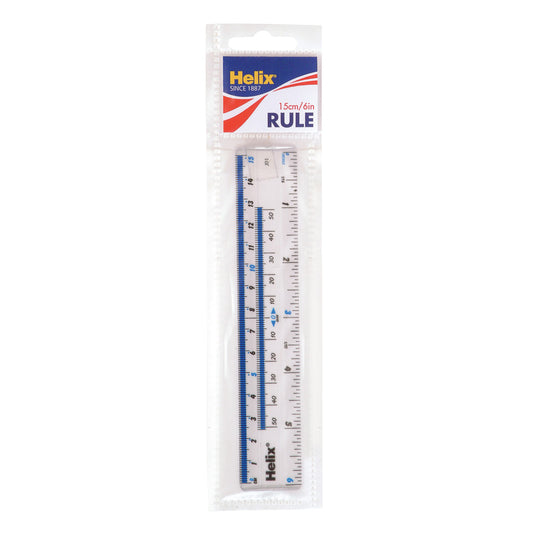 Helix 15Cm Metric/Imperial Ruler – Shatter Resistant Measuring Tool