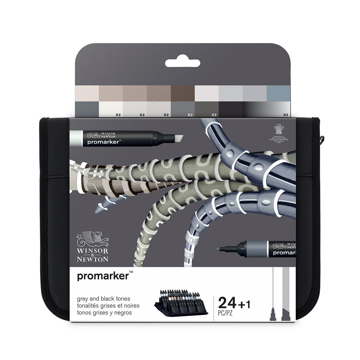Winsor & Newton Promarker Wallet 24 Set - Grey and Black Tones - Winsor & Newton at DRK Crafts