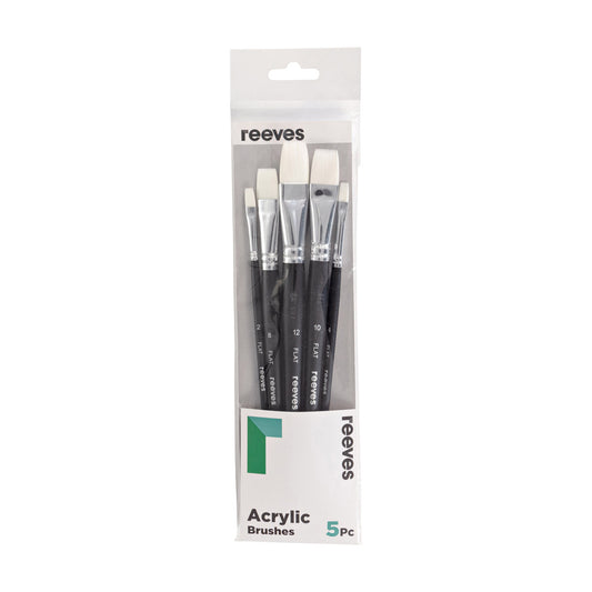 Reeves Acrylic SH Flat 5 Brush Pack