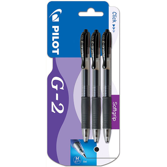 Pilot G2 Retractable Rollerball 3PK Black