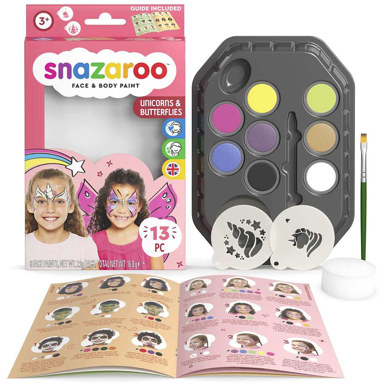 Snazaroo Face Paint Unicorn/ Butterfly Face Painting Kit