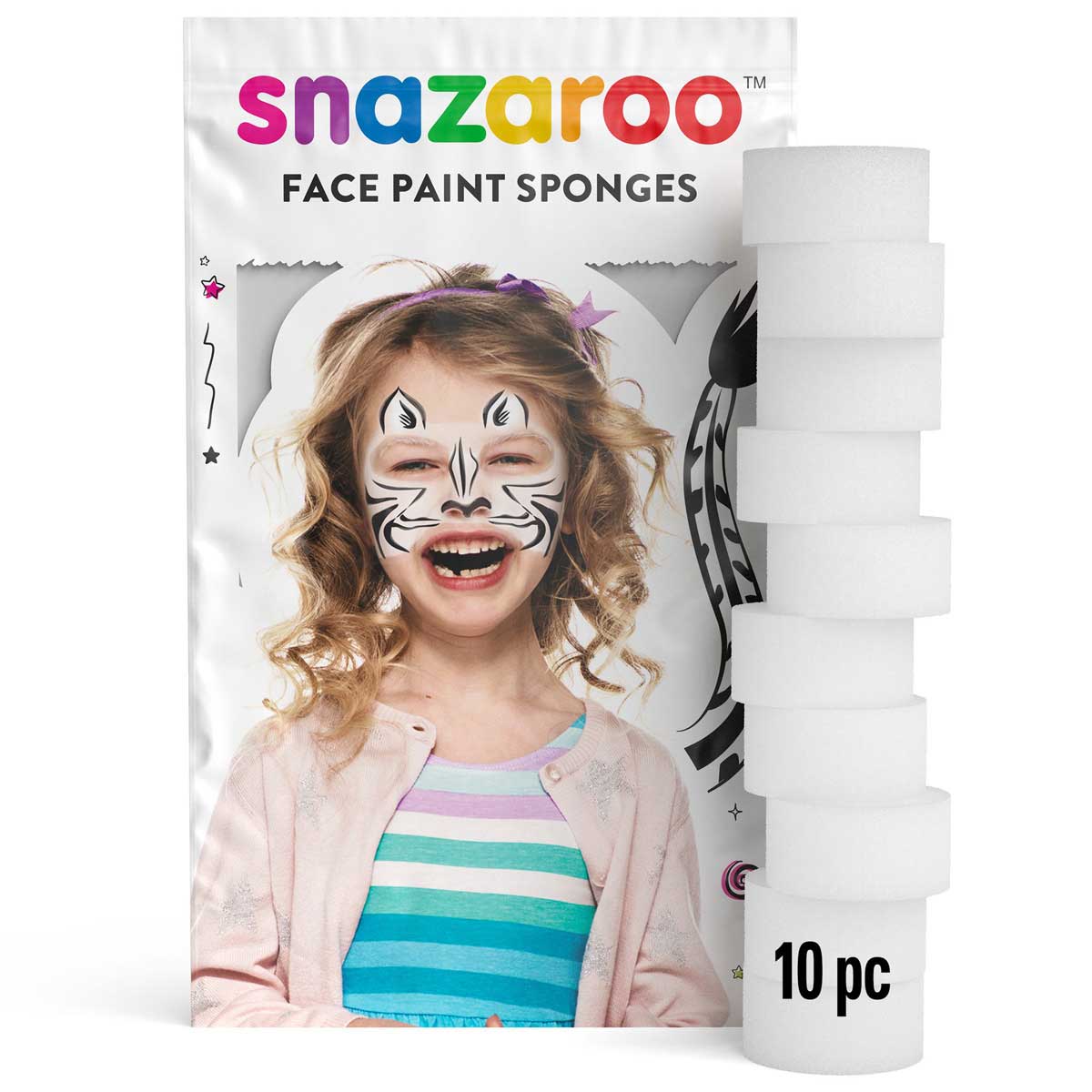 Snazaroo Face Paint High Density Sponge Pack of 10