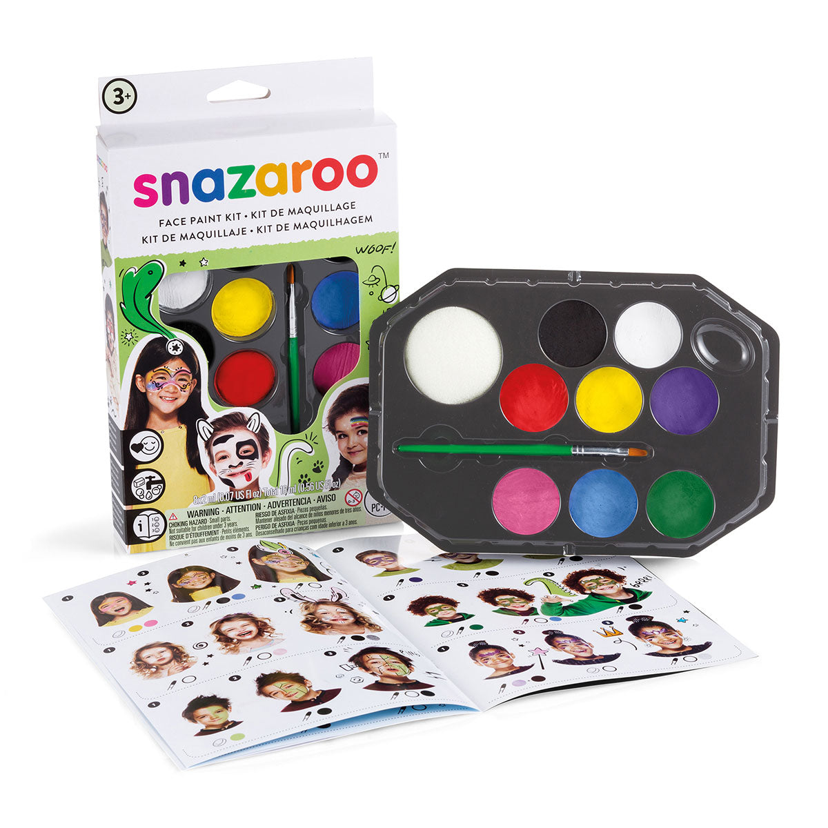 Snazaroo Face Paint Rainbow Face Painting Kit (green box)