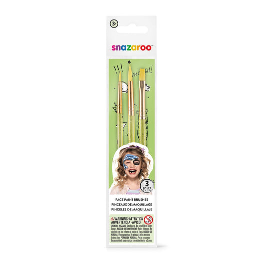 Snazaroo Face Paint 3 Brush Hang Pk Unisex (Yellow/Gr