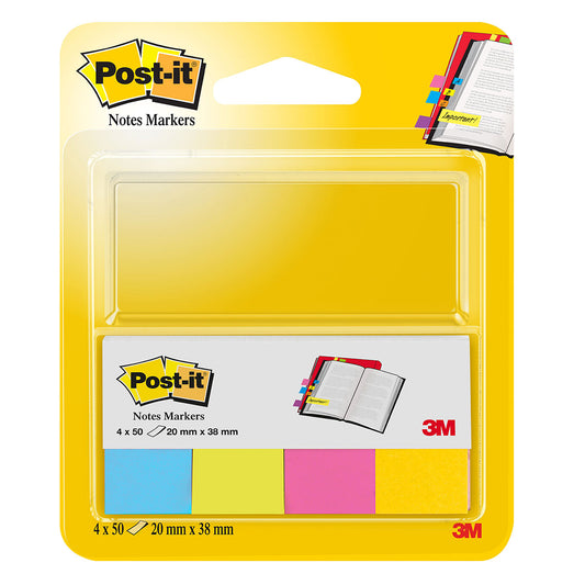 3M Post It Notes Markers - Ultra Colours - 25 x 38m - 4 colours x 50 Sheets