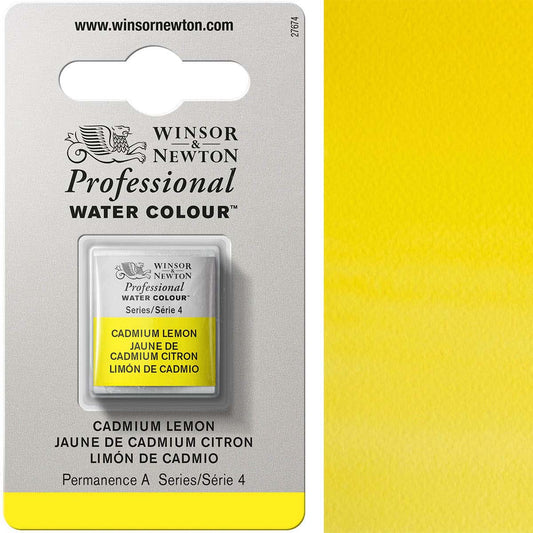 Winsor & Newton Cadmium Lemon Half Pan - S4 Professional Watercolour - Winsor & Newton at DRK Crafts