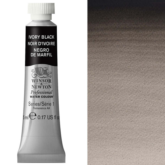 Winsor & Newton Professional Watercolour 5ml Ivory Black - Winsor & Newton at DRK Crafts