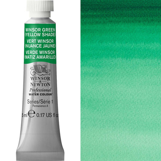 Winsor & Newton Professional Watercolour 5ml Winsor Green (Yellow Shade) - Winsor & Newton at DRK Crafts