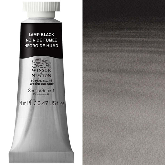 Winsor & Newton Lamp Black 14ml - S1 Professional Watercolour - Winsor & Newton at DRK Crafts