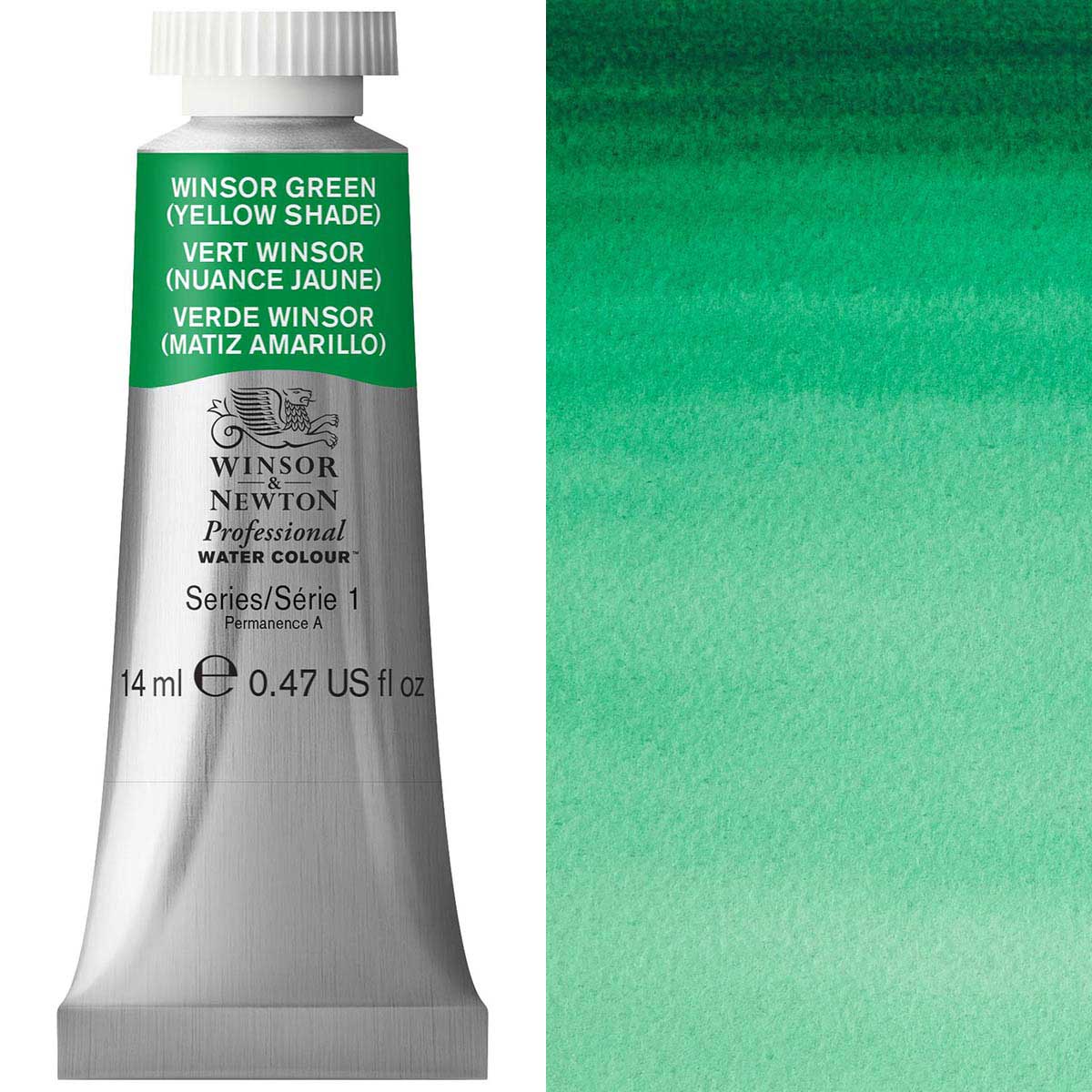 Winsor Green Yellow Shade 14ml - S1 Professional Watercolour - Winsor & Newton at DRK Crafts