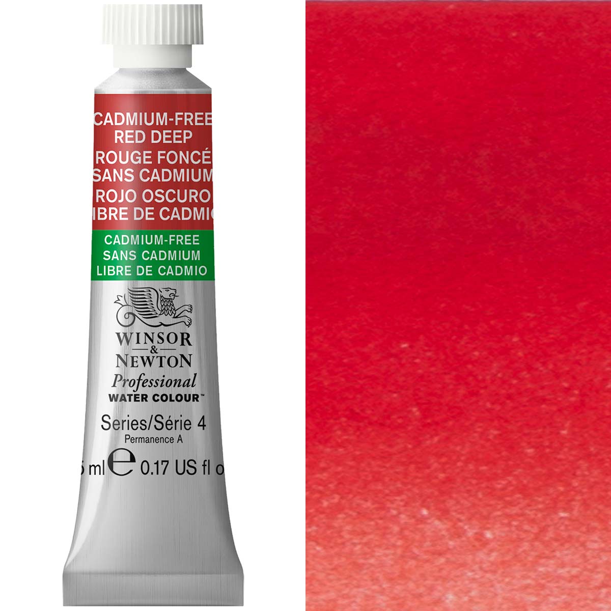 Winsor & Newton Professional Watercolour 5ml Cadmium FREE Red Deep - Winsor & Newton at DRK Crafts