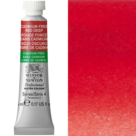 Winsor & Newton Professional Watercolour 5ml Cadmium FREE Red Deep - Winsor & Newton at DRK Crafts