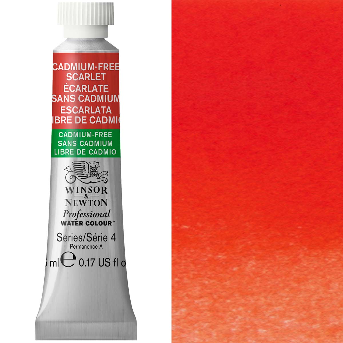 Winsor & Newton Professional Watercolour 5ml Cadmium FREE Scarlet - Winsor & Newton at DRK Crafts