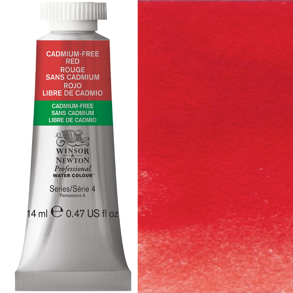 Winsor & Newton Cadmium FREE Red 14ml - S4 Professional Watercolour - Winsor & Newton at DRK Crafts