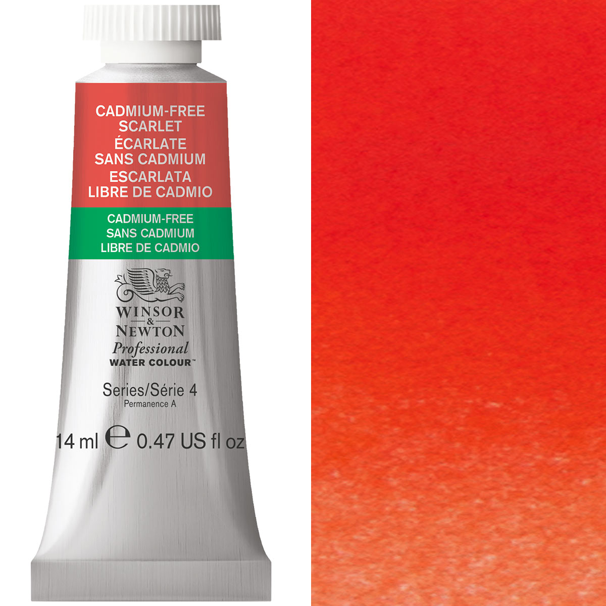 Winsor & Newton Cadmium FREE Scarlet 14ml - S4 Professional Watercolour - Winsor & Newton at DRK Crafts