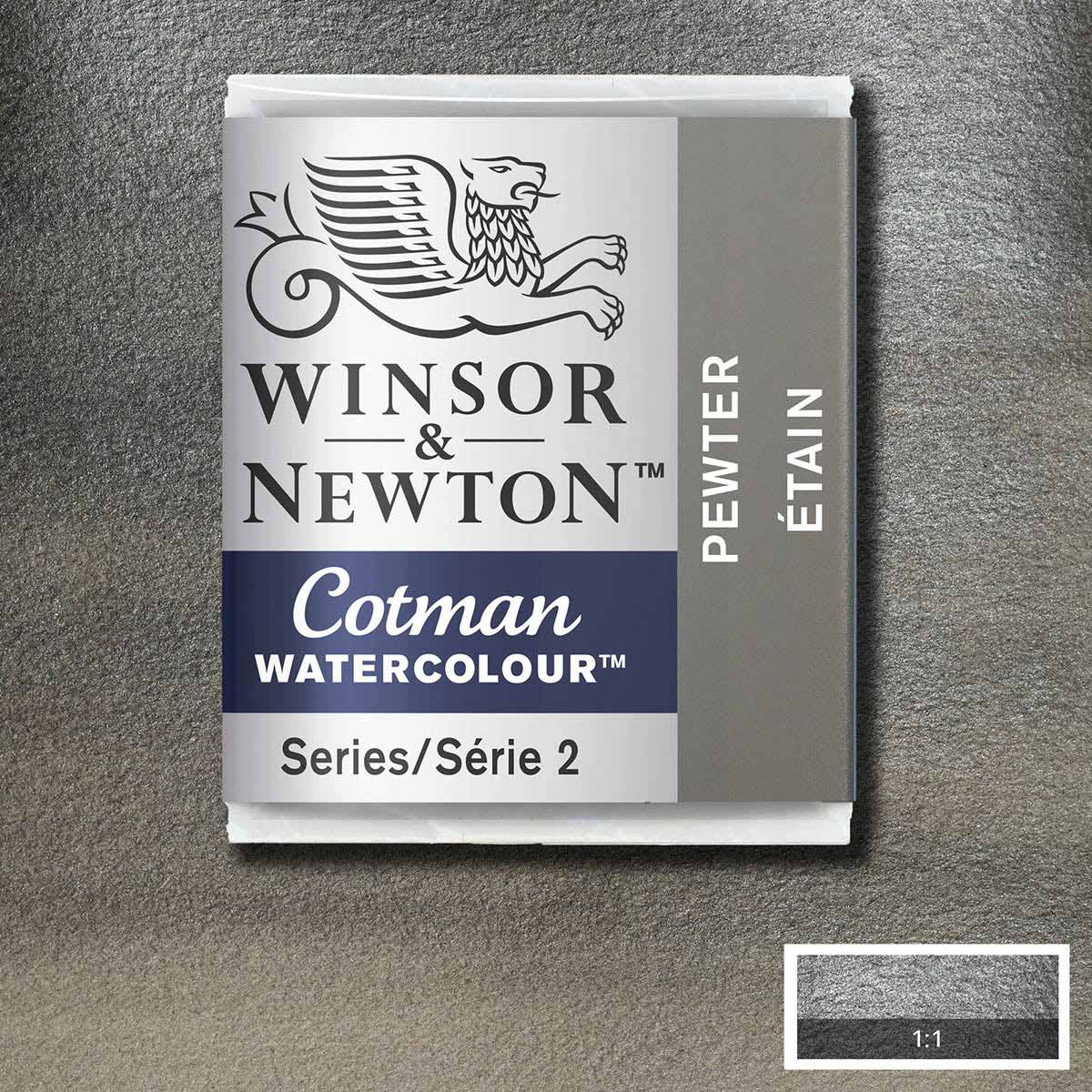 Winsor & Newton Cotman Watercolour Half Pan Pewter - Winsor & Newton at DRK Crafts