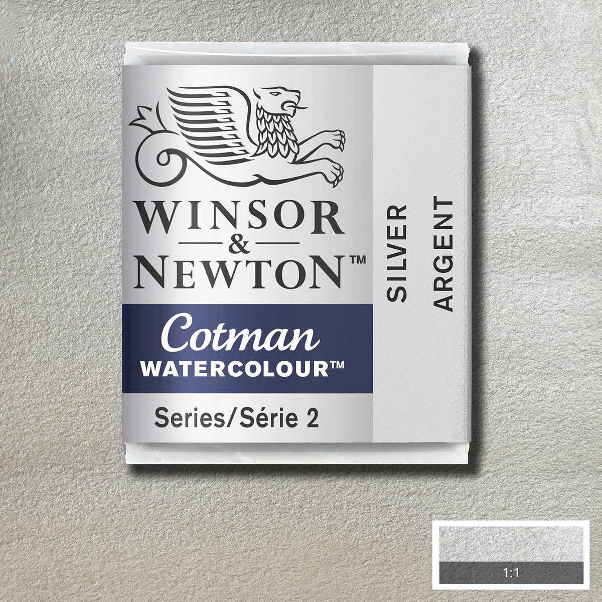 Winsor & Newton Cotman Watercolour Half Pan Silver - Winsor & Newton at DRK Crafts