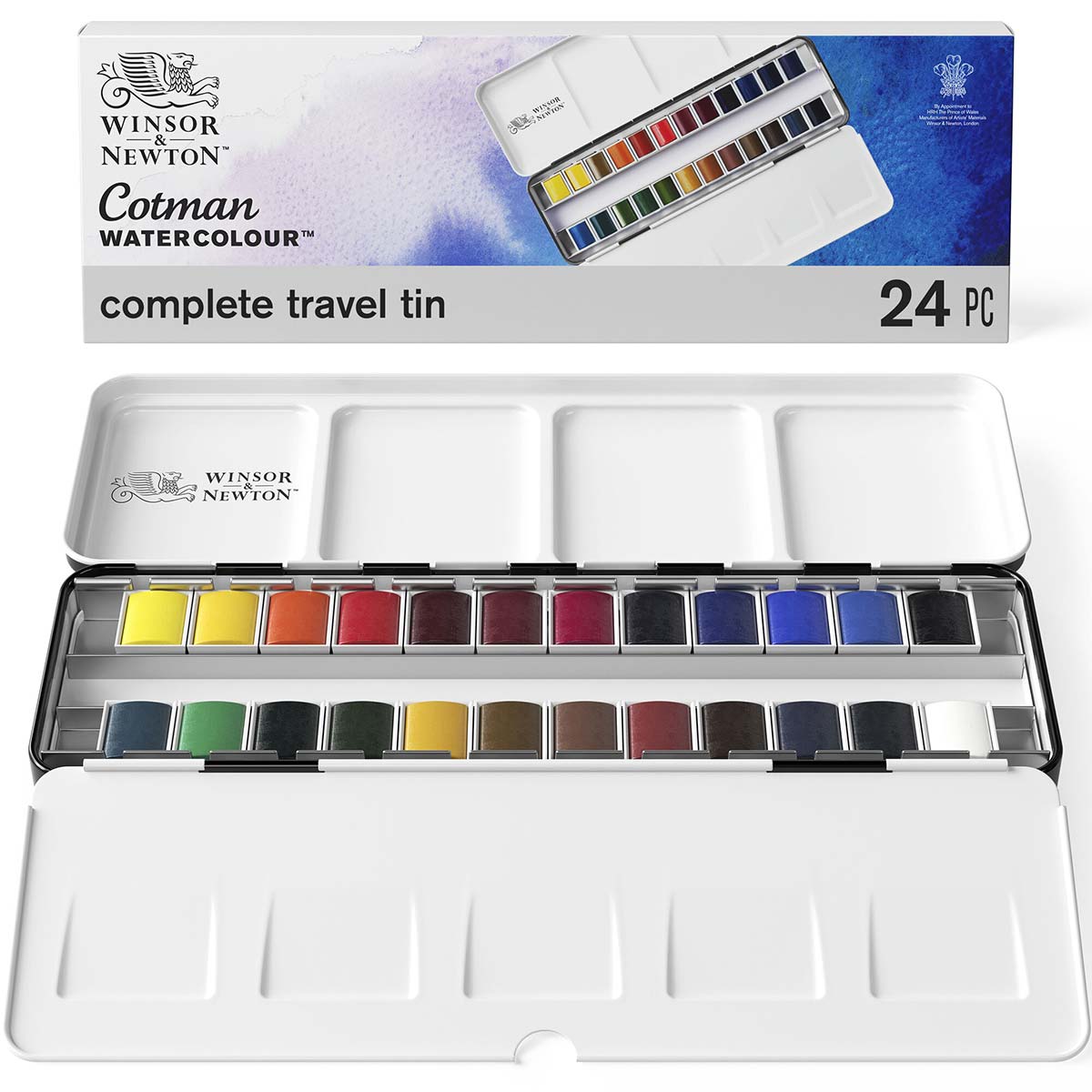Winsor & Newton Cotman Watercolours Metal Sketchers' Box - 24 s - Winsor & Newton at DRK Crafts