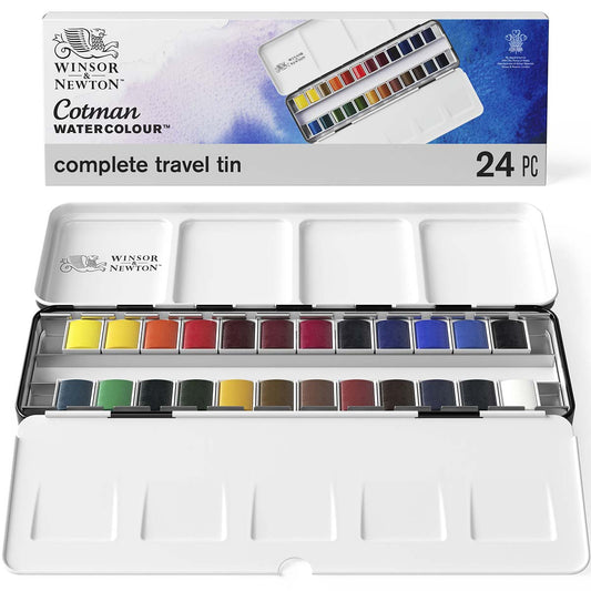 Winsor & Newton Cotman Watercolours Metal Sketchers' Box - 24 s - Winsor & Newton at DRK Crafts