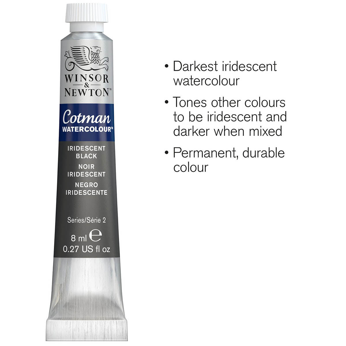 Winsor & Newton Cotman Watercolour 8ml - Iridescent Black - Winsor & Newton at DRK Crafts