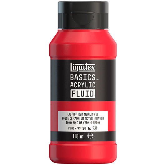Liquitex Basics Acrylic Fluid - Cadmium Red Medium Hue S1