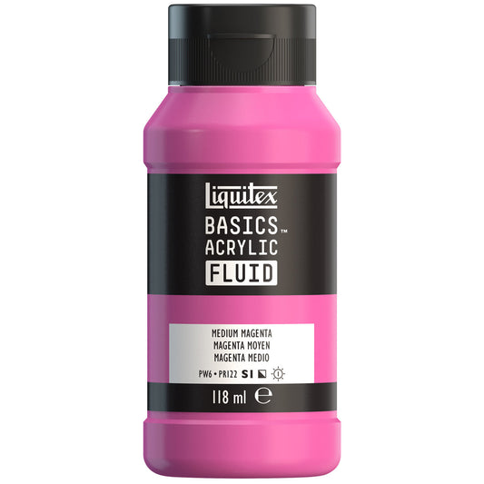 Liquitex Basics Acrylic Fluid - Medium Magenta S1