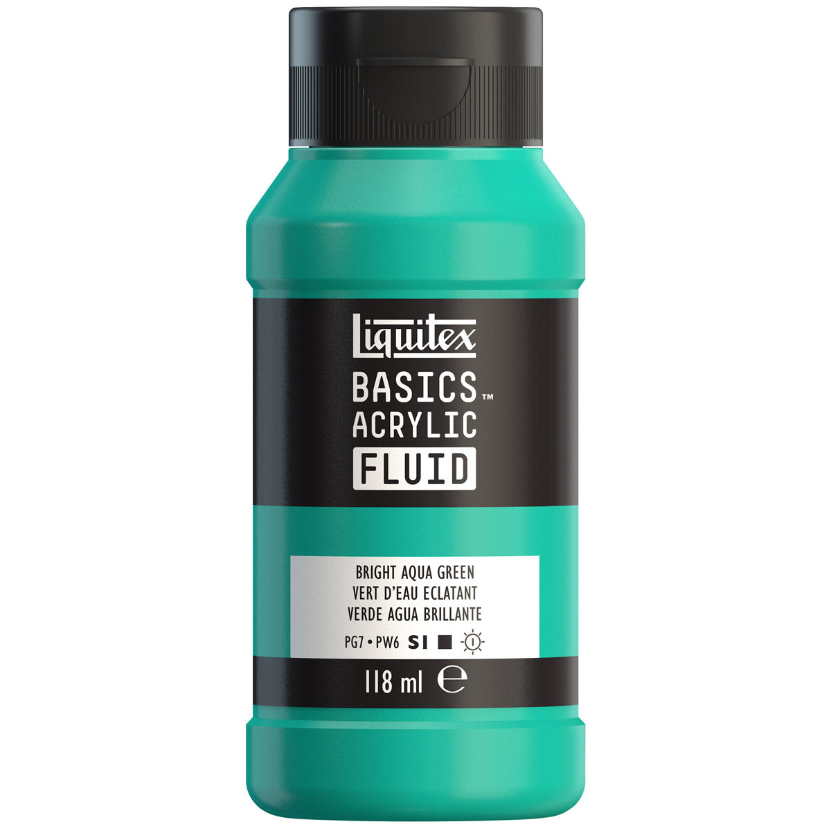 Liquitex Basics Acrylic Fluid - Bright Aqua Green S1