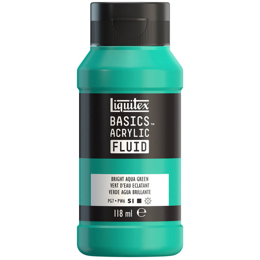 Liquitex Basics Acrylic Fluid - Bright Aqua Green S1