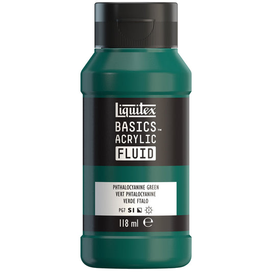 Liquitex Basics Acrylic Fluid - Phthalocyanine Green S1
