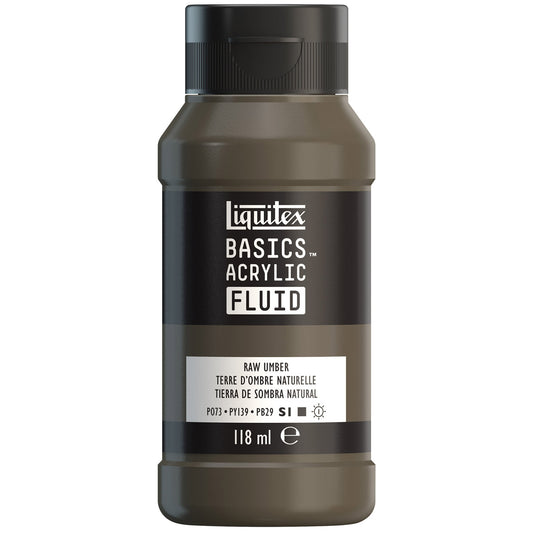 Liquitex Basics Acrylic Fluid - Raw Umber S1