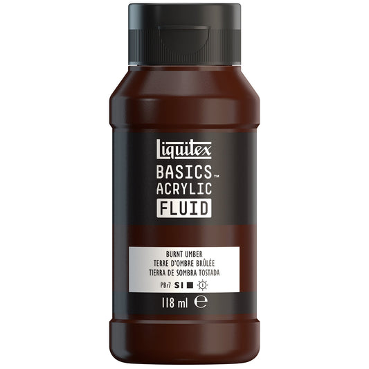 Liquitex Basics Acrylic Fluid - Burnt Umber S1