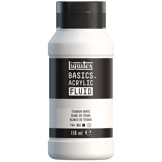 Liquitex Basics Acrylic Fluid - Titanium White S1