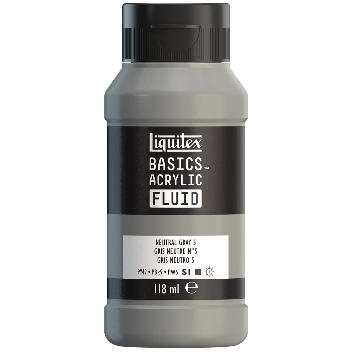Liquitex Basics Acrylic Fluid - Neutral Gray 5 S1