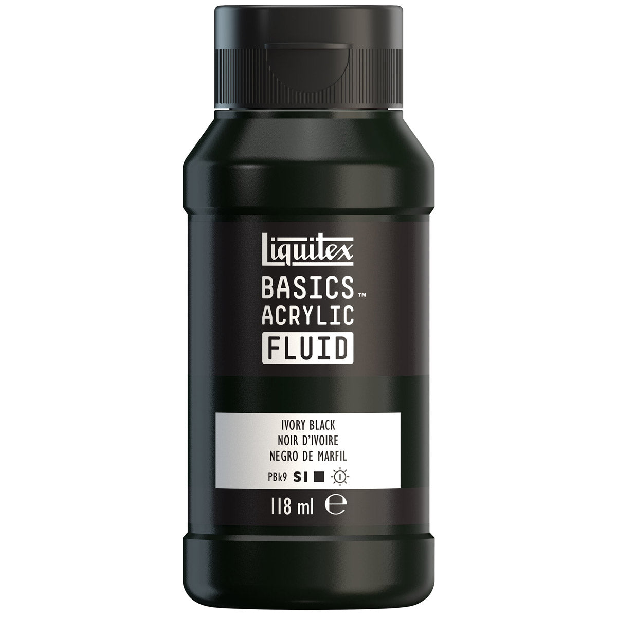 Liquitex Basics Acrylic Fluid - Ivory Black S1