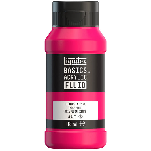 Liquitex Basics Acrylic Fluid - Fluorescent Pink S2