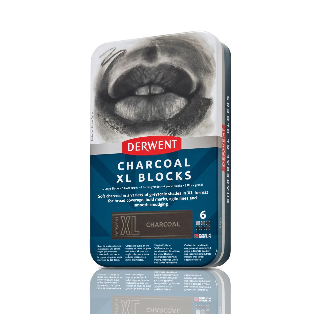 Derwent XL Charcoal Block Tin Of 6