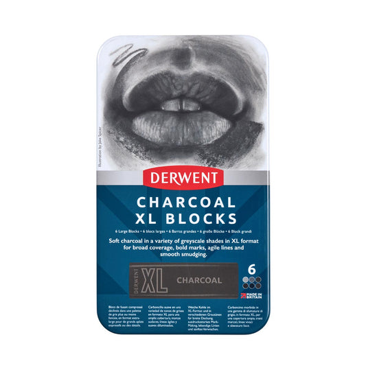 Derwent XL Charcoal Block Tin Of 6