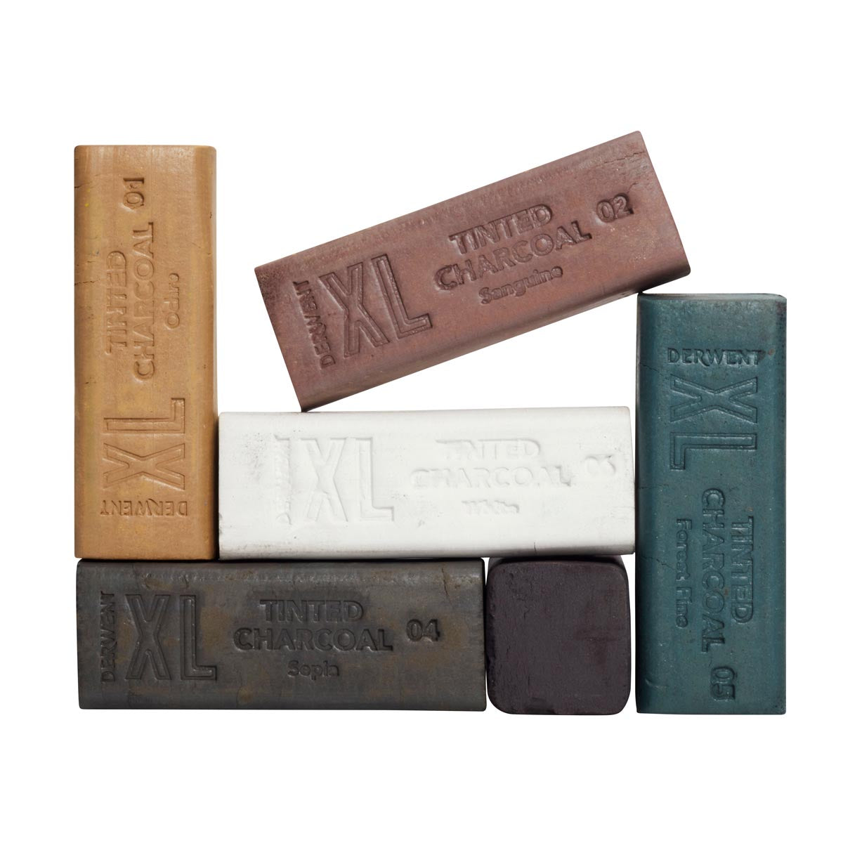 Derwent Tinted Charcoal XL Blocks Tin (6)