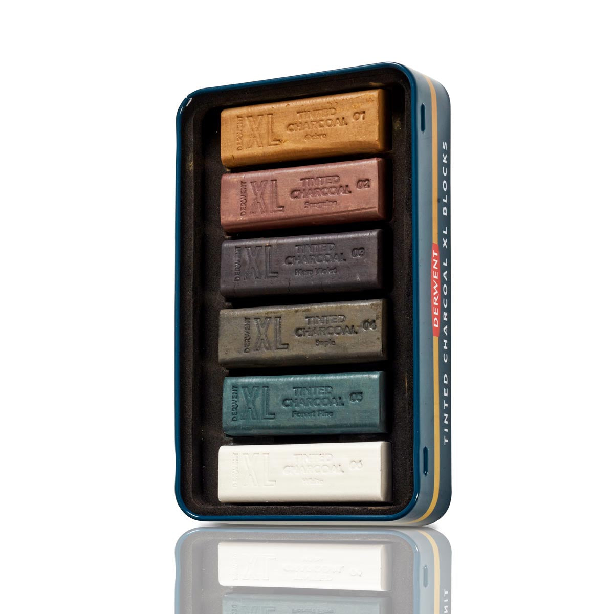 Derwent Tinted Charcoal XL Blocks Tin (6)