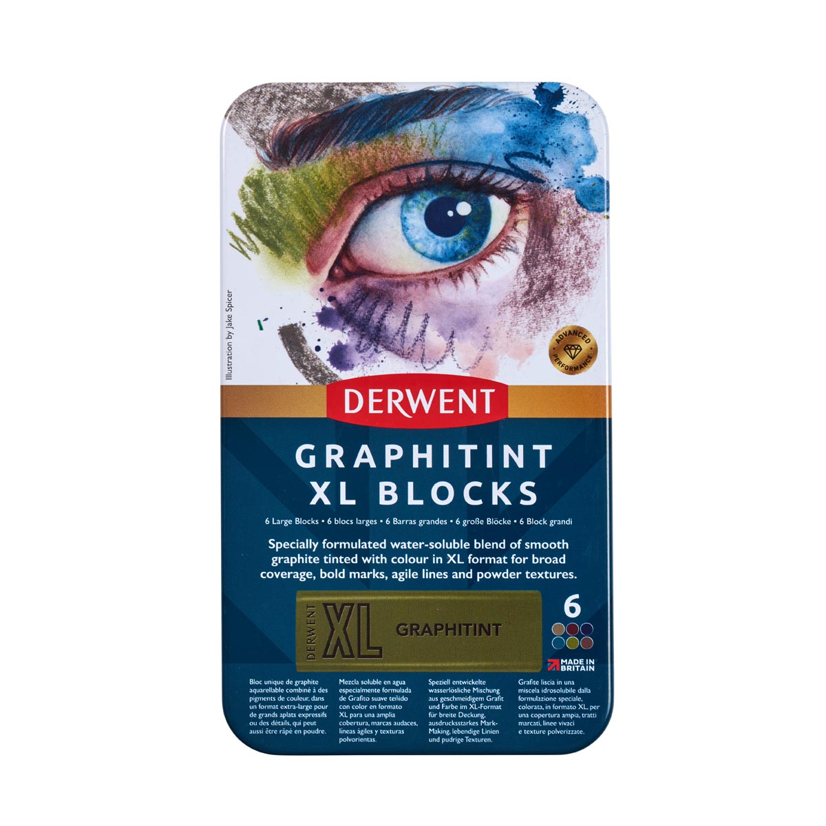 Derwent Graphitint XL Blocks Tin (6)