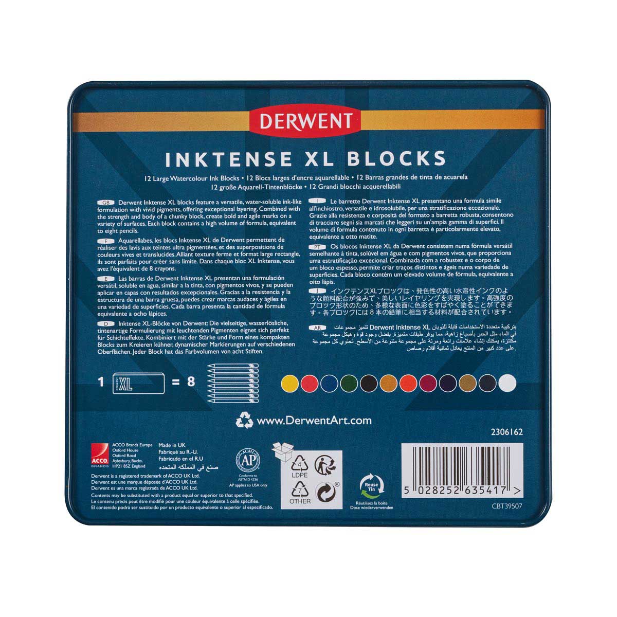 Derwent Inktense XL Blocks Tin (12)