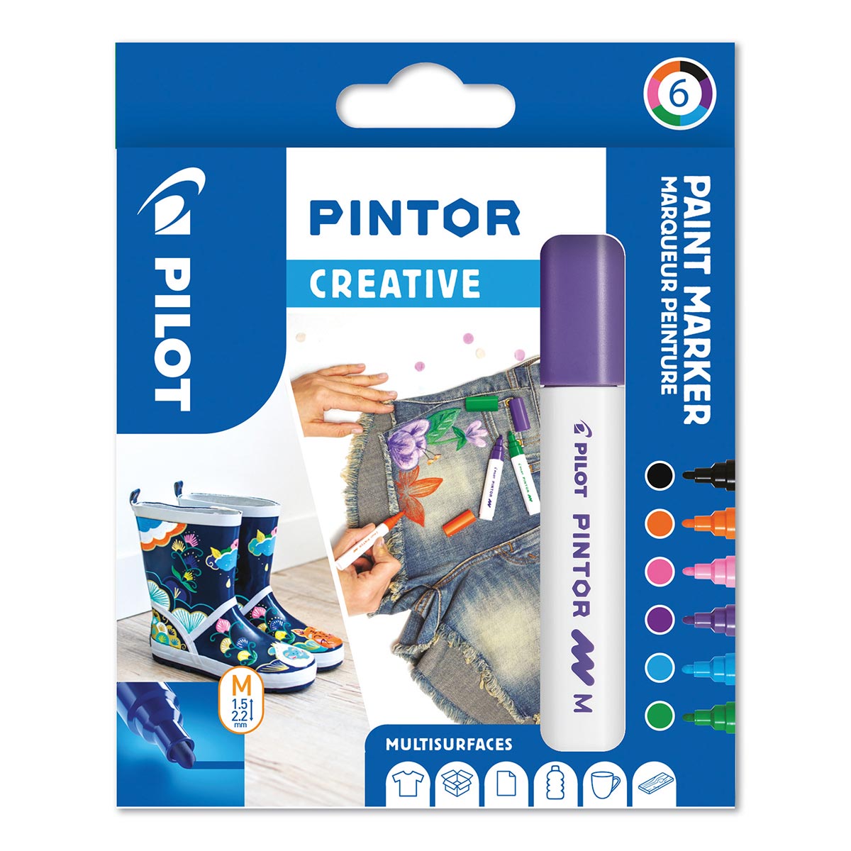 Pilot Pintor Medium Tip Paint Marker 6 Pack Creative