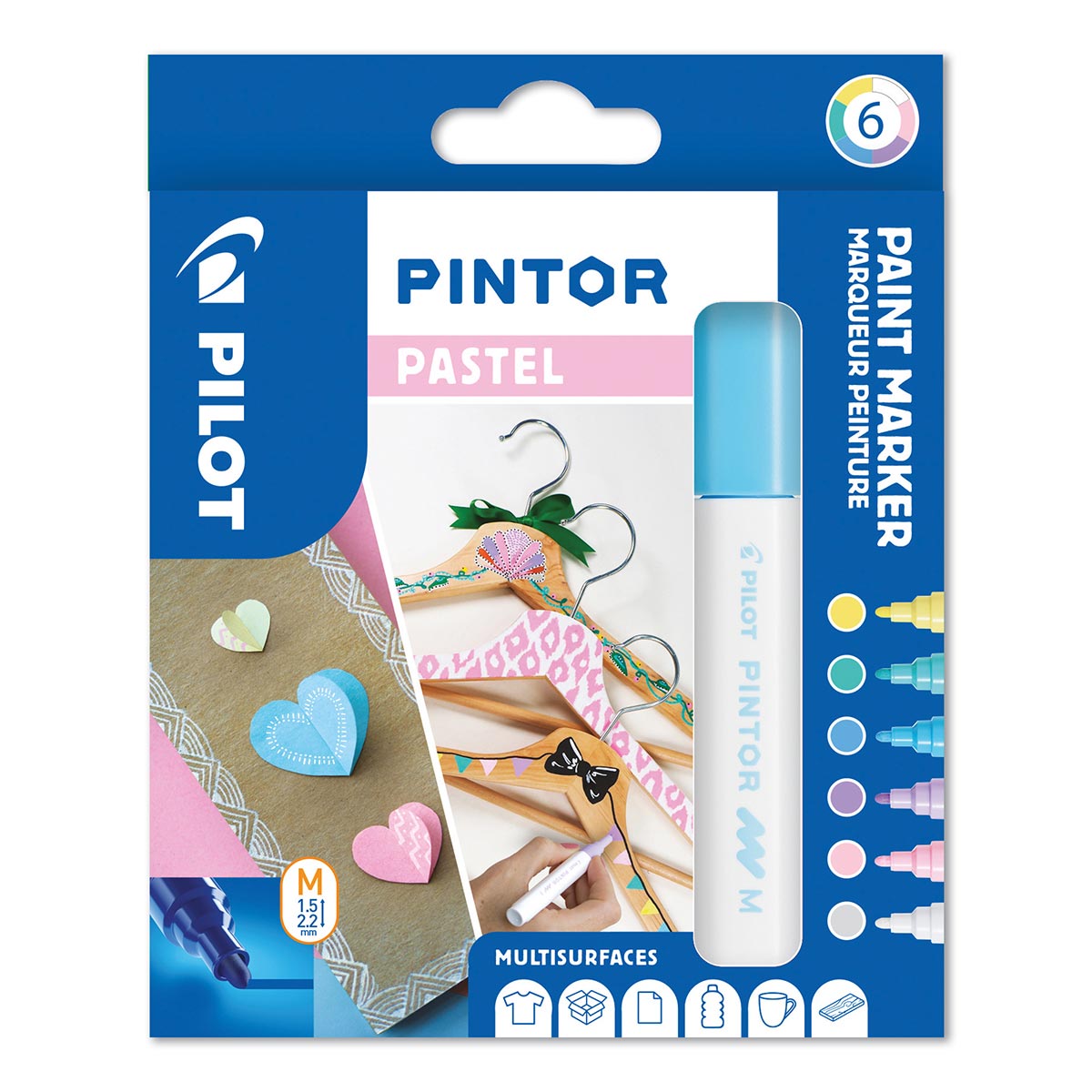 Pilot Pintor Medium Tip Paint Marker 6 Pack Pastels