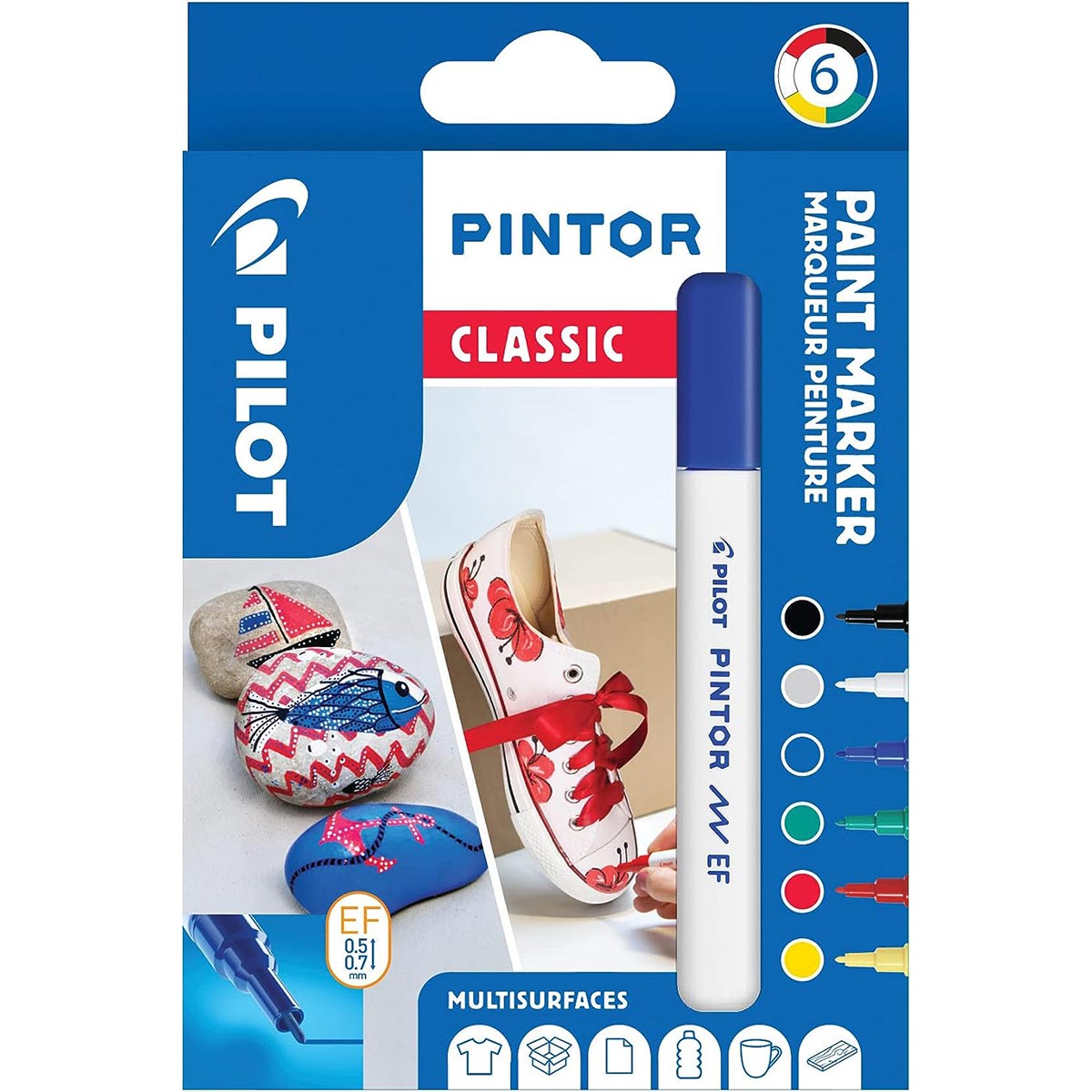 Pilot Pintor Extra Fine Tip Paint Marker 6 Pack Classic