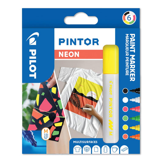 Pilot Pintor Medium Tip Paint Marker 6 Pack Neon